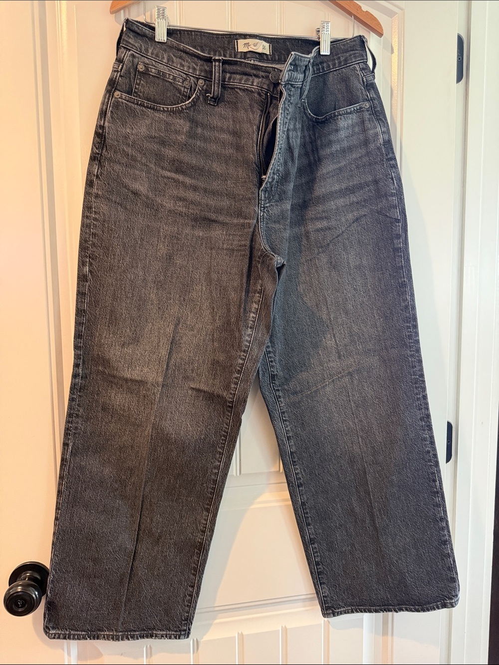 Gray Straight-Leg Jeans